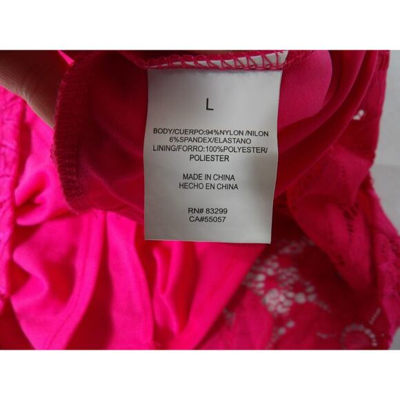 Tiana B Dress Large Pink Sundress Eyelet Bright Lined Crochet Boho Coquette NWT - Picture 14 of 14